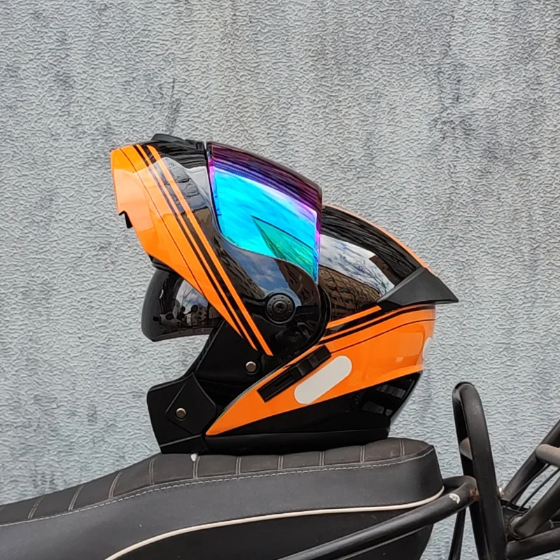 (s) Capacete Flip Para Motocicleta Com Certificação Dot Mais Recente E Viseira Integrada.