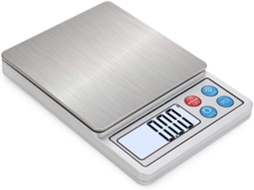 Balança eletrônica de cozinha pequena, branca, 600g  0,01g Zeuxo