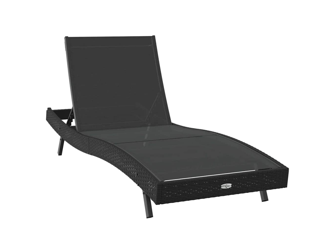 Espreguiçadeira Preto 197 X 70 X 82 Cm Vime Pe MAISON EXCLUSIVE