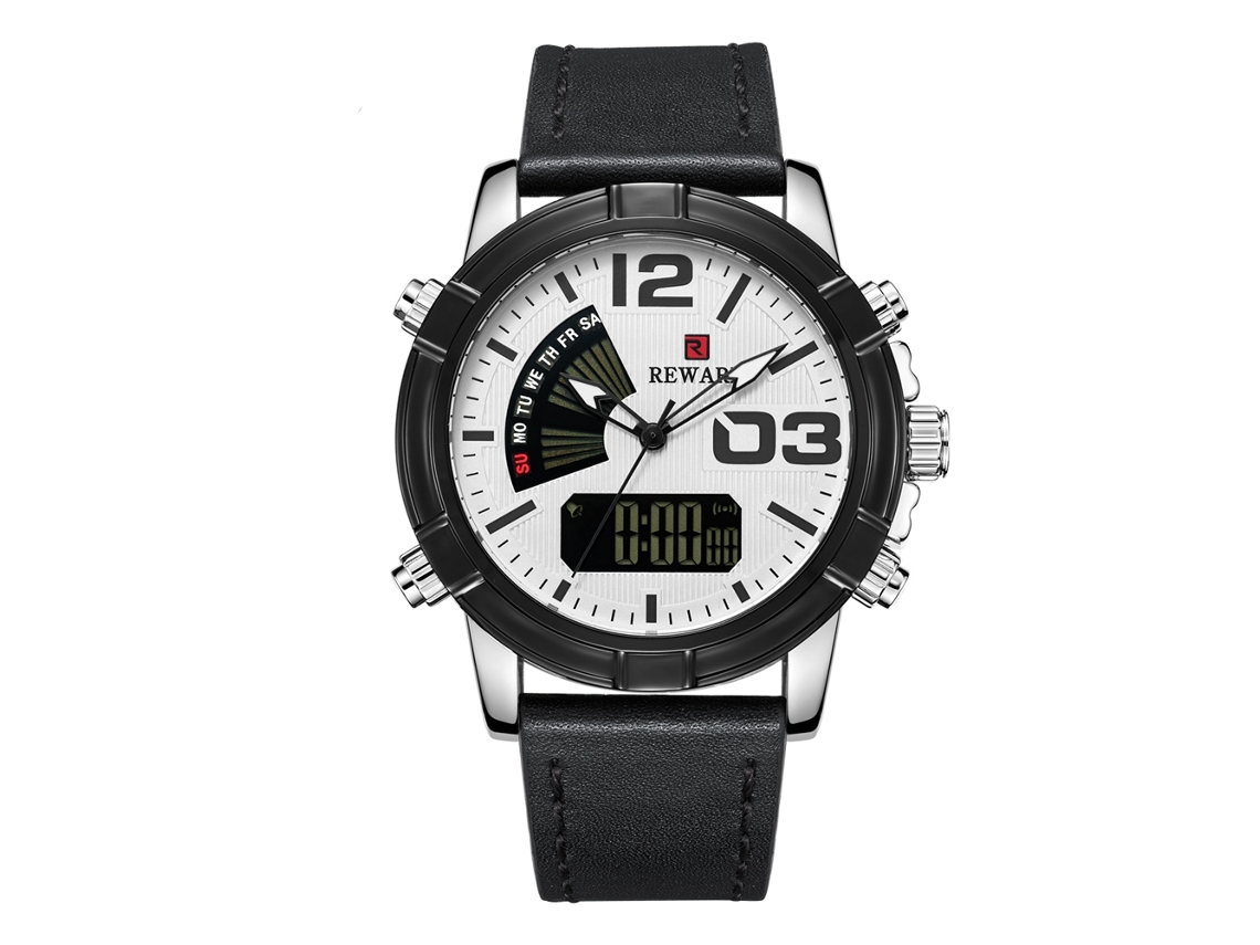 Relógio masculino 63092m analógico resistente à água com pulseira de couro PU