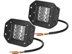 Conjunto de 2 faróis de trabalho LED para carros com iluminação auxiliar integrada.