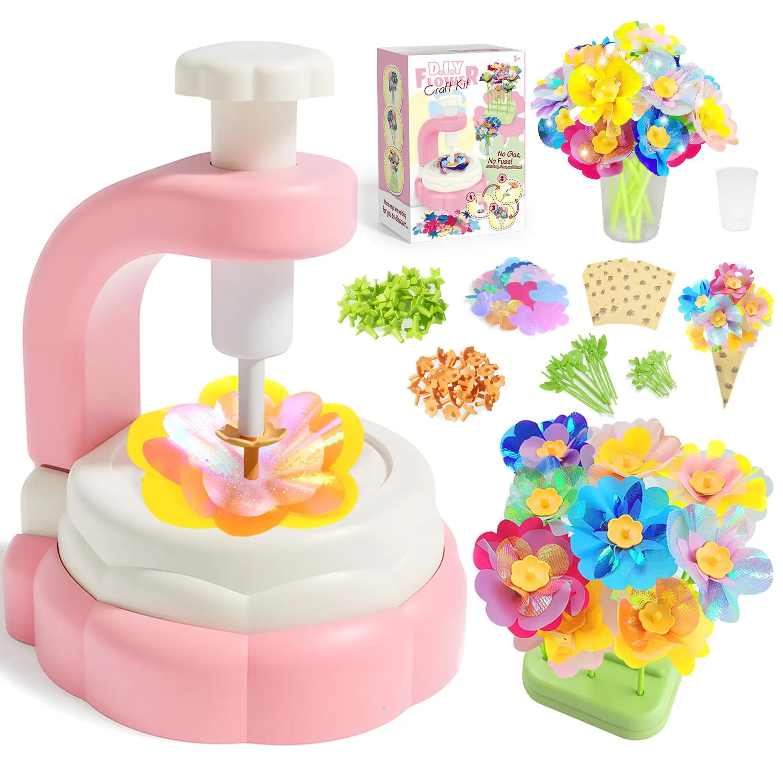 Conjunto de Artesanato para Buquê , Brinquedo Educativo MDUG (rosa)
