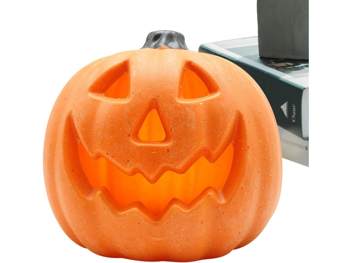 Lanterna de mesa luminosa com rosto sorridente Vazado