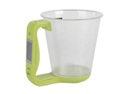 Copo Medidor Doméstico Portátil de Cozinha 1 Kg Balança Eletrônica com Visor Lcd para Café Leite Condime Ntos Verde GOKOCO