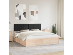 Vidaxl Estrutura de Cama com Cabeceira Estofada Preto 180 X 200 Cm