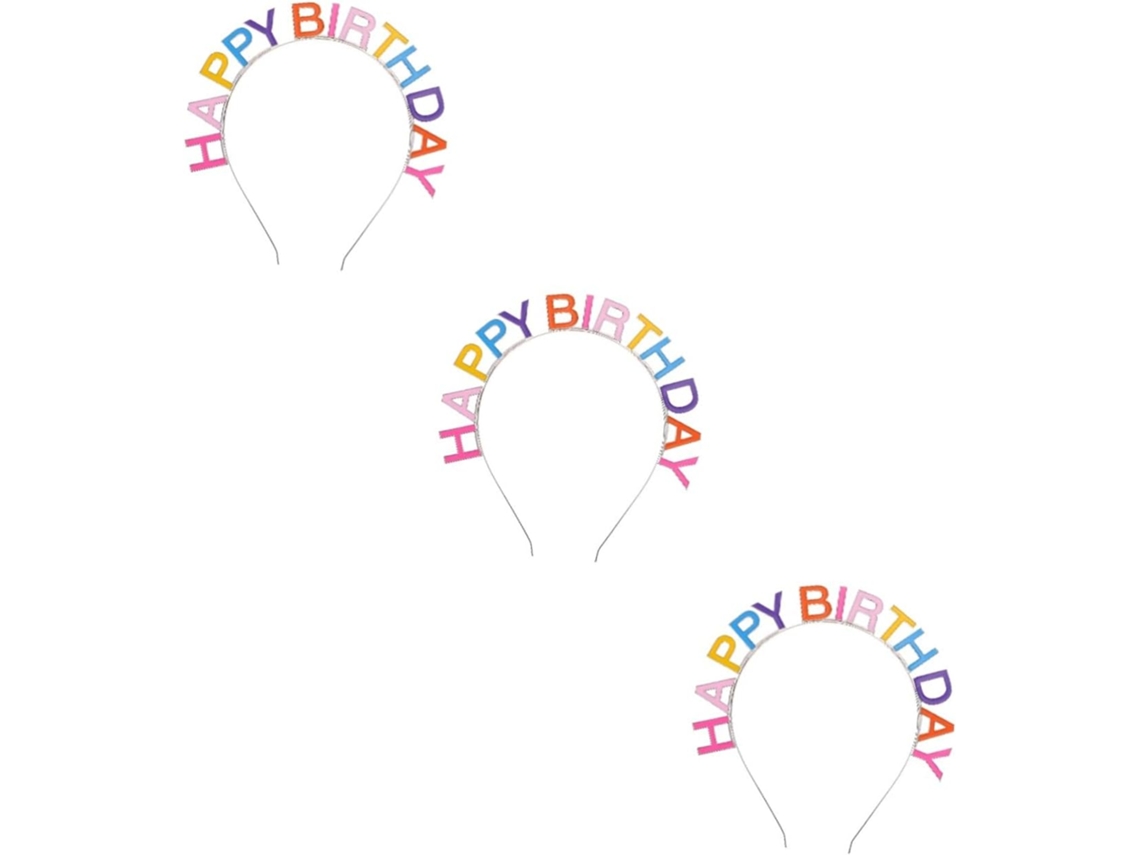 Tiara Decorativa De Aniversário Com 3 Peças E Letras ''feliz Aniversário'' - Acessório Para Festa