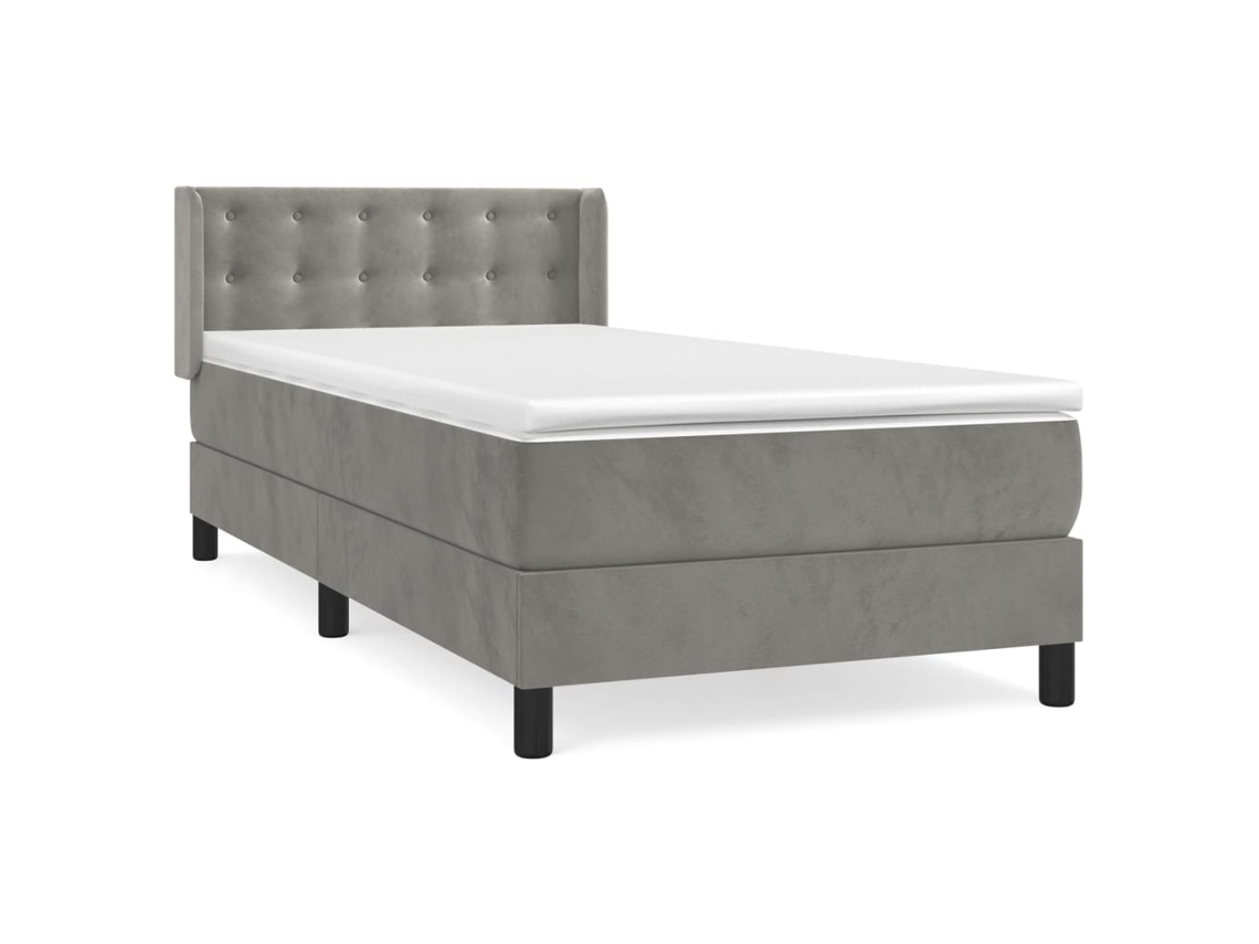 Box Spring Bed, Box Spring Beds Vidaxl Cinzeto Veludo (90 X 200 Cm)