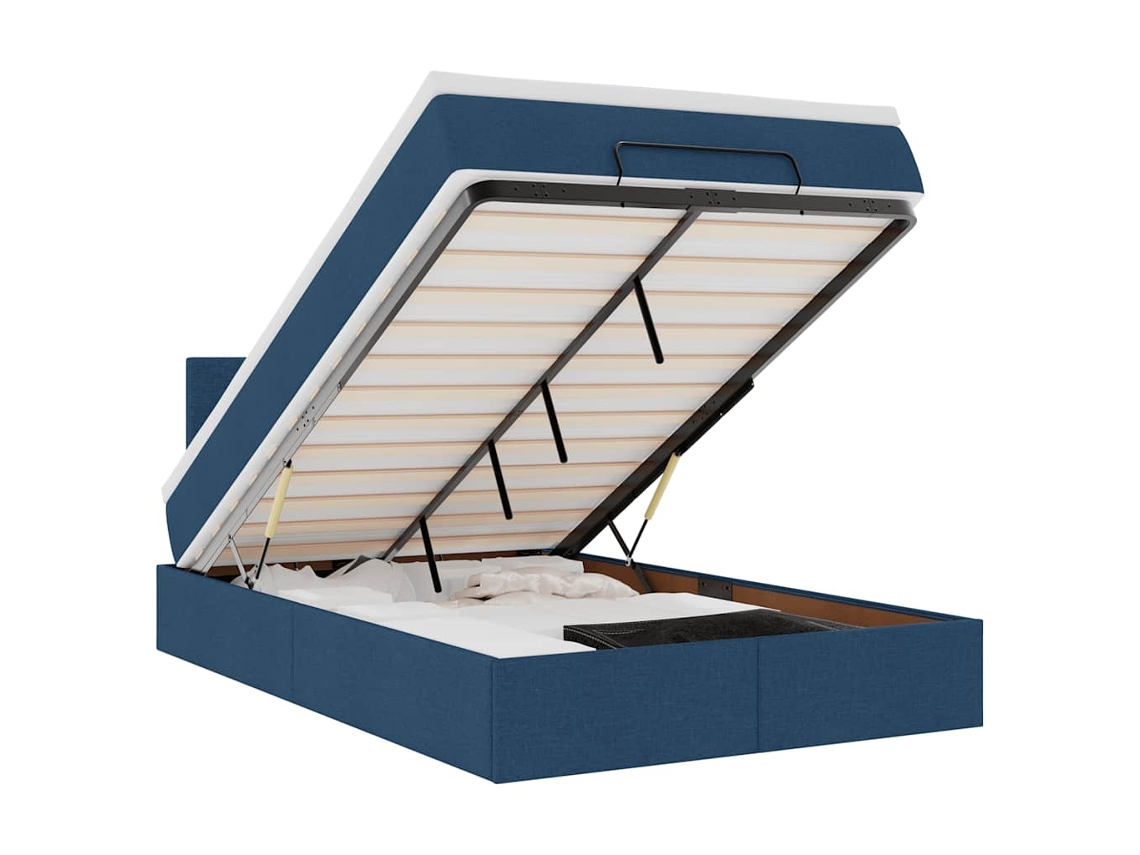 Ottoman Bed, Ottoman Beds Vidaxl Azul Tecido (120 X 200 Cm)