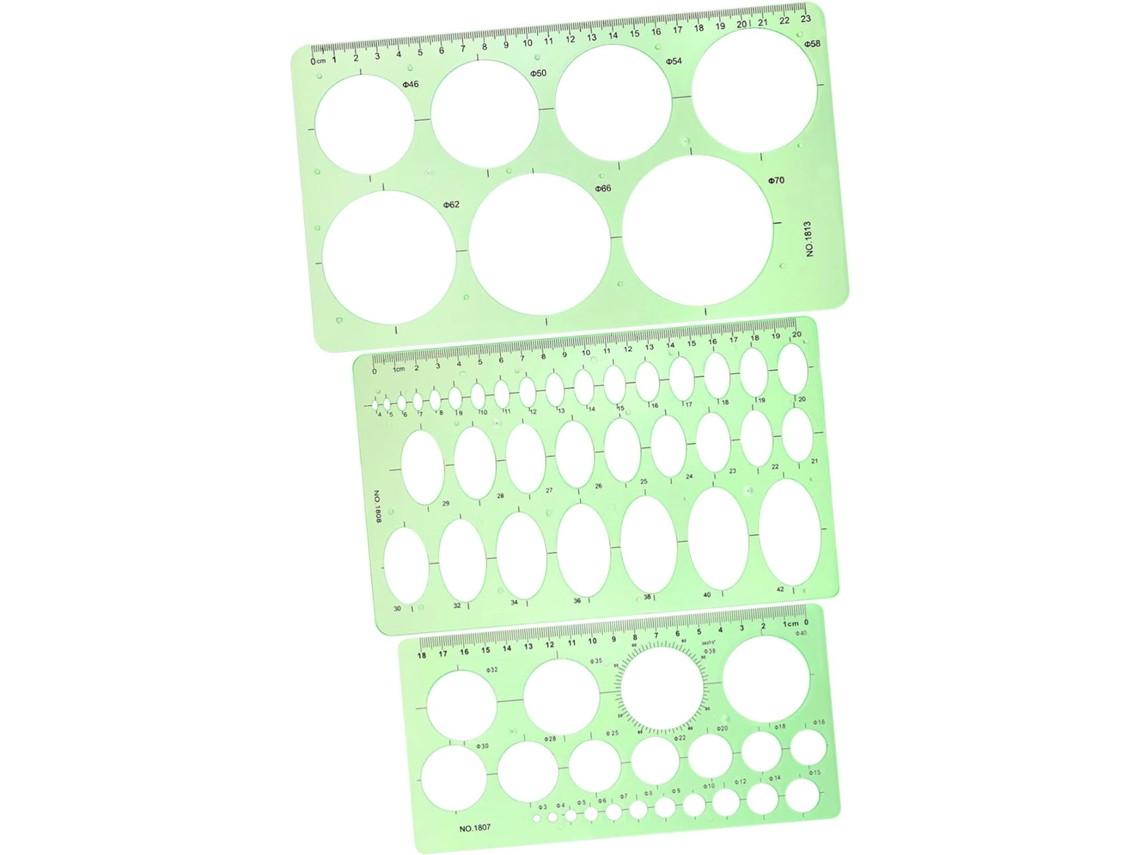 Conjunto De Desenho Arquitetônico Com 3 Peças, Material Abs Transparente, Modelos De Construção E Réguas Medição Para