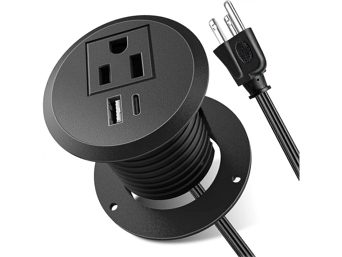 Tomada De Mesa Embutida De 2 Polegadas, Réguas Com 1 Usb E 1 Type-c, Carregamento Rápido Pd 20w Para Mesa E Cozinha