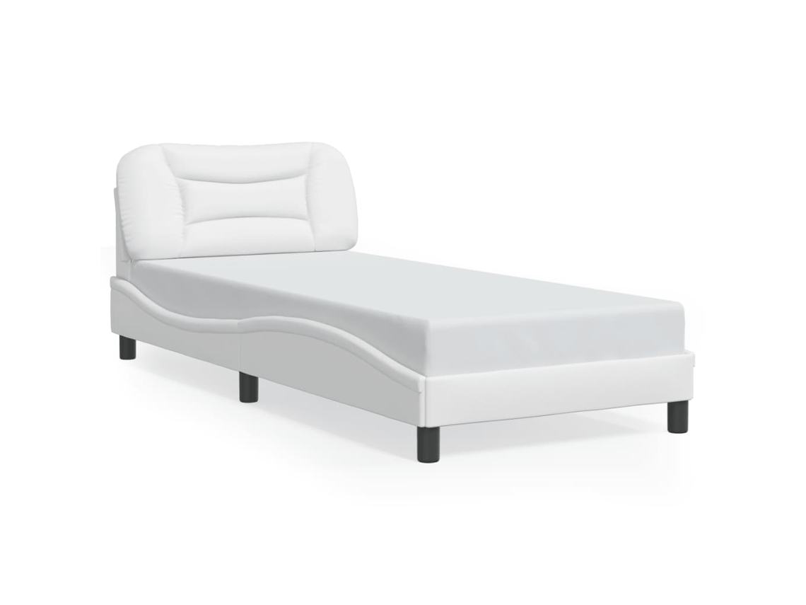 Bed Frame, Bed Frames Vidaxl Branco Couro Artificial (90 X 190 Cm)