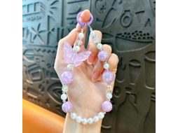 Nosso Novo Pingente Para Celular Com Pérolas E Efeito Sereia Em Degradê Roxo É Um Acessório Indispensável Para Mulheres Antenadas No Mundo Da Moda.