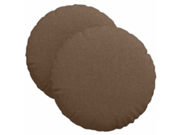 Almofadas de Assento 2 Pcs Marrom Ø40 X 13 Cm Tecido HARLANV1