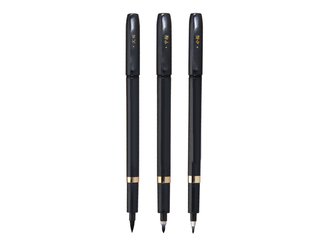 3 Peças de Caneta de Caligrafia Preta Suave 3 Tamanhos para Praticar Caligrafia Pintura Grafiti