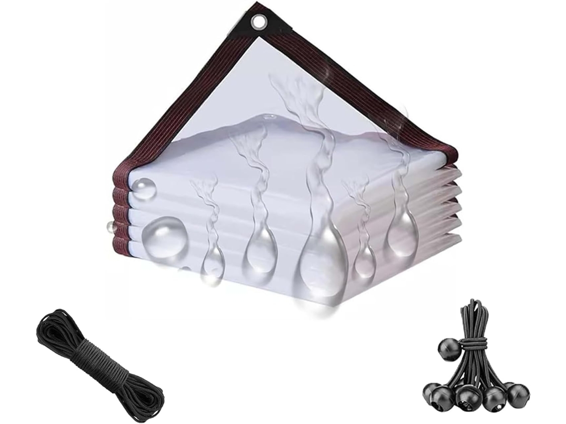 4x6 Ft, Clear Tarp With Grommets 0 18mm Pvc Heavy Duty Tarpaulin, Waterproof Tarpaulin Cover Plastic Tarp Pergola Side