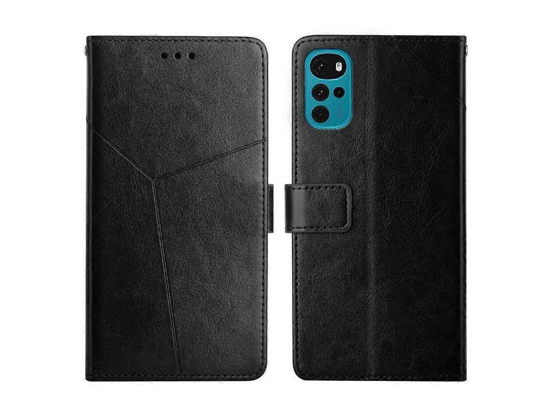 Capa De Couro Flip Horizontal Com Costura Para Motorola Moto G22