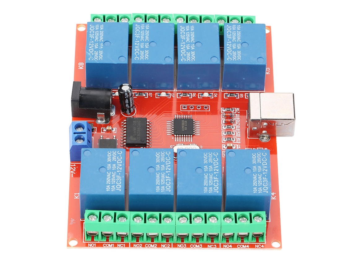 Laxiscreed Módulo De Relé Usb 12v 8 Canais Com Controle Por Computador E Multiplexagem