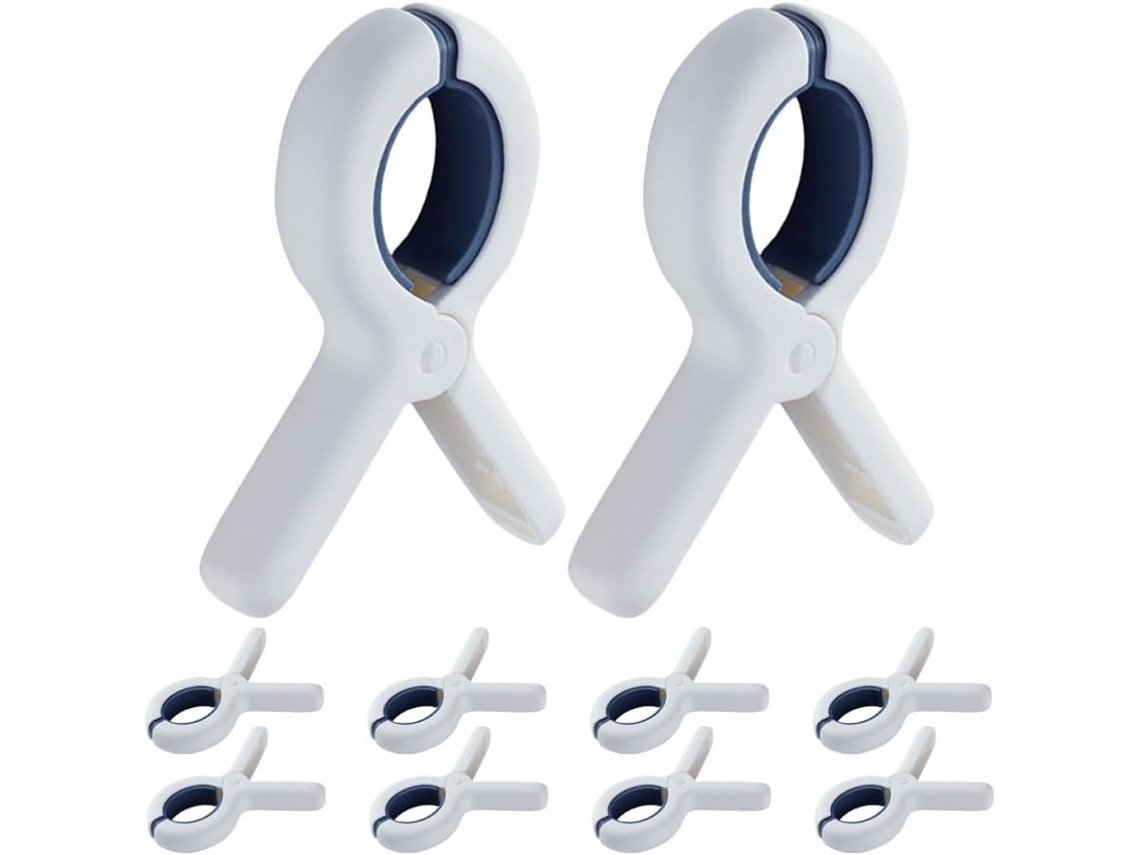 Magiclulu Conjunto De 10-presilhas Plástico Com Boca Larga E Resistente Ao Vento Para Fixar Lençóis Colchas, Ideais Para