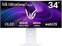 Monitor Gaming LG UltraGear LG 34GX90SA-W.AEU (Outlet Grade A - 34'' - OLED - 0.03 ms - 240 Hz - Curvo - Branco)