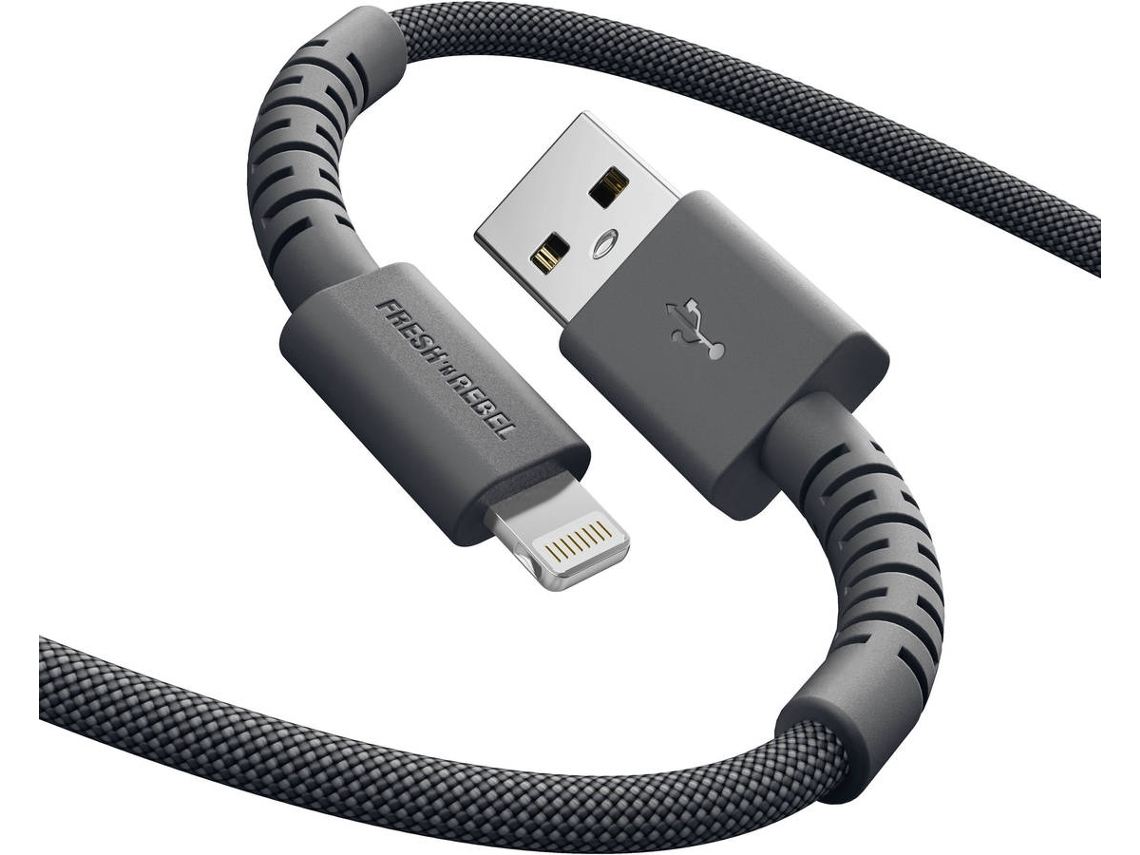 Cabo FRESH 'N REBEL USB A Lightning 70cm (Preto)