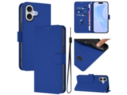 Capa De Couro Sintético Para Iphone 17 - Toque Suave - Cor Sólida - Com Cordão