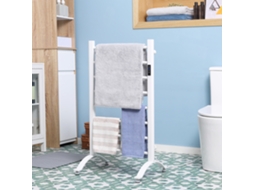 Scaldasalviette Elettrico A 8 Barre Con Timer E Controllo Temperatura, 50x45x80 Cm, Bianco