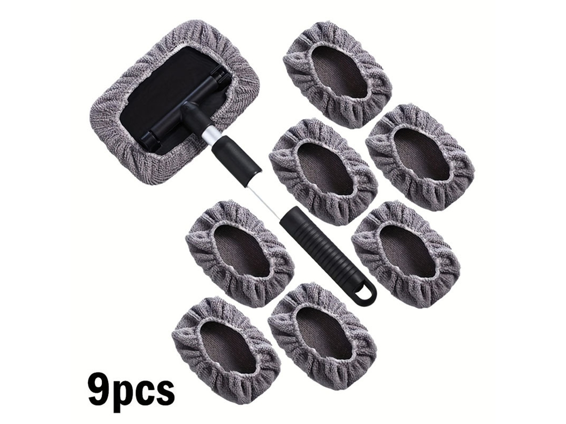 Escova Telescópica Para Para-brisa, 8 Capas, Microfibra, Para Vidros E Espelhos, Para Carro, Cinza