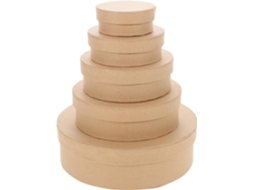 Caixas Redondas De Papelão Kraft Tofficu, 12cm De Diâmetro, Pacote Com 5 Unidades, Ideais Para Embalagens De Doces E