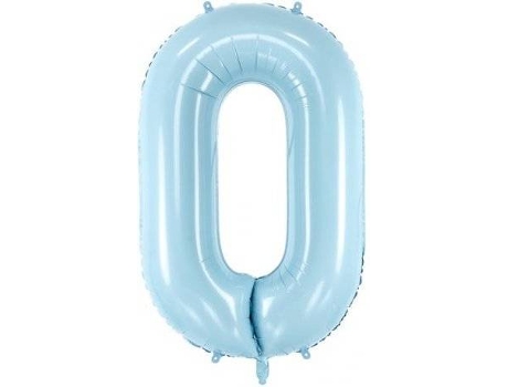 Balão  número 0 Foil 86cm Azul Claro