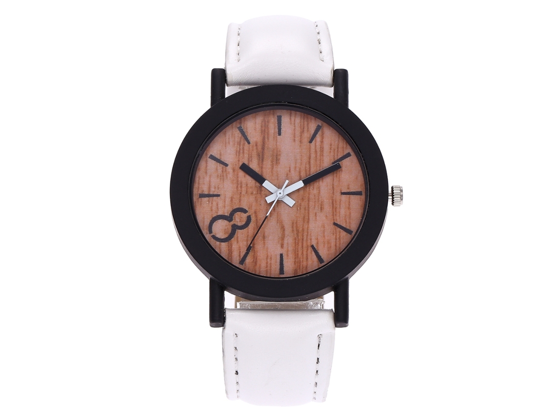 Reloj Analógico De Cuarzo Con Correa De Pu Para Mujer Y Hombre Blanco