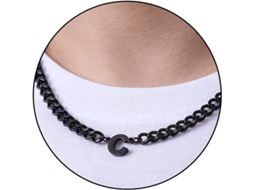Colar de corrente cubana 2026 com iniciais de A a Z em aço inoxidável, 6,5 mm de diâmetro, 45,7 cm + 5 cm de comprimento, joia ideal para presente para homens, mulheres e crianças.