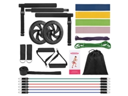 Urbannova-kit Barra Pilates 180lbs Latex E Aço Corpo Inteiro