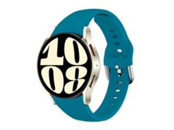 Bracelete para Samsung Galaxy Watch Fe / 7 / 6 / 5 / 4 Silicone Fino Azul Ciano XIAOMOYU