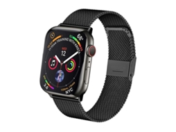 Bracelete Para Apple Watch 42/41/40/38mm - Metal Com Fivela Milanesa Preto