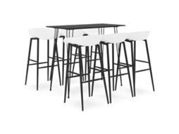 Vidaxl 7 Pcs Conjunto De Bar Preto E Branco