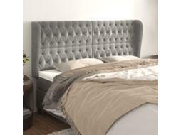 Vidaxl Cabeceira Cama C/ Abas Veludo 183x23x118/128 Cm Cinzento-claro