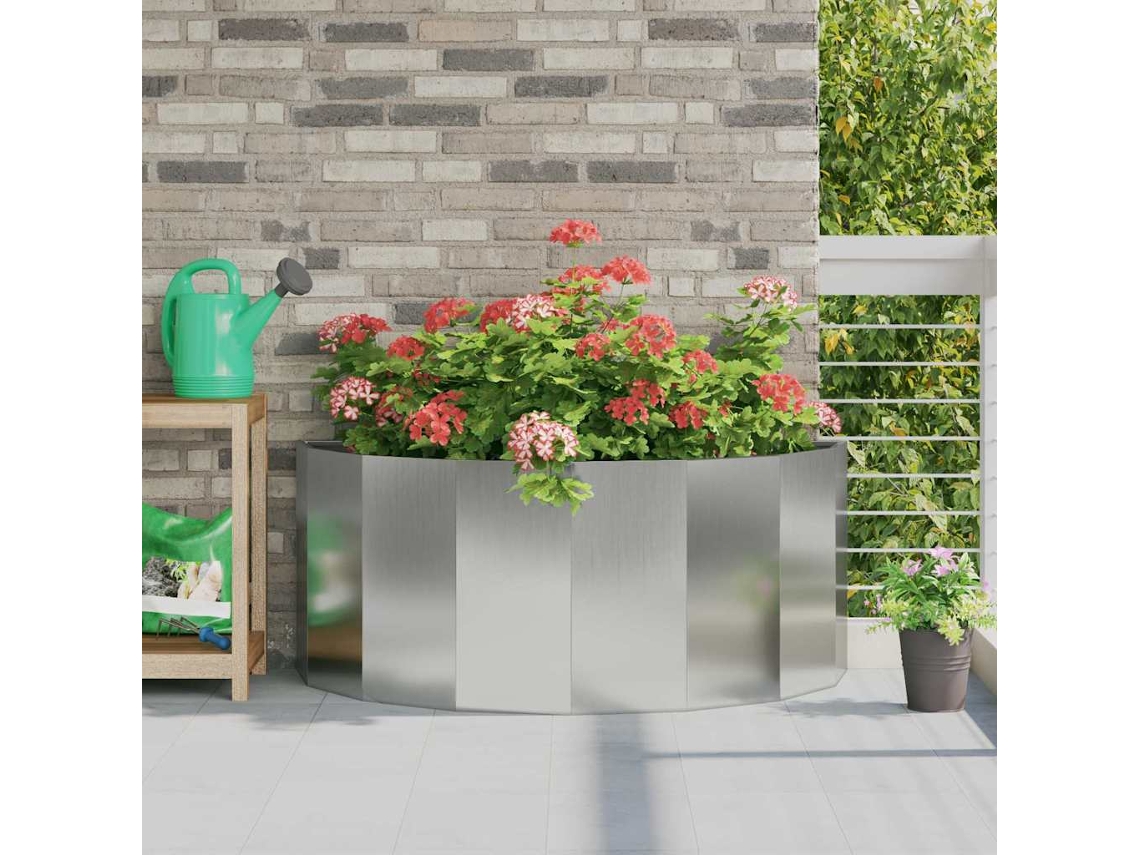 Vidaxl Floreira Prateado 120 X 60 X 50 Cm Aço Galvanizado