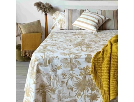 Mustard Palmeras Mustard Conjunto De Lençóis De 4 Peças 100 Algodão - Cama 150 Cm