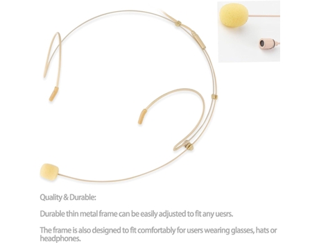 Microfone Headworn Cor Pele Discreto Suporte Orelha 3,5Mm SUJEETEC
