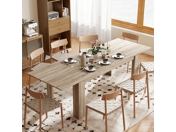 Mesa Em Madeira Extensível 180 A 260cm Ampla Para 6 A 10 Pessoas Sala De Jantar
