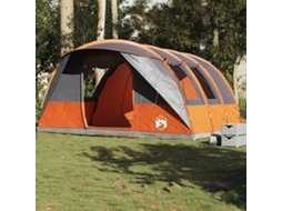 Vidaxl Tenda De Campismo Túnel P/ 5 Pessoas Impermeável Cinza/laranja