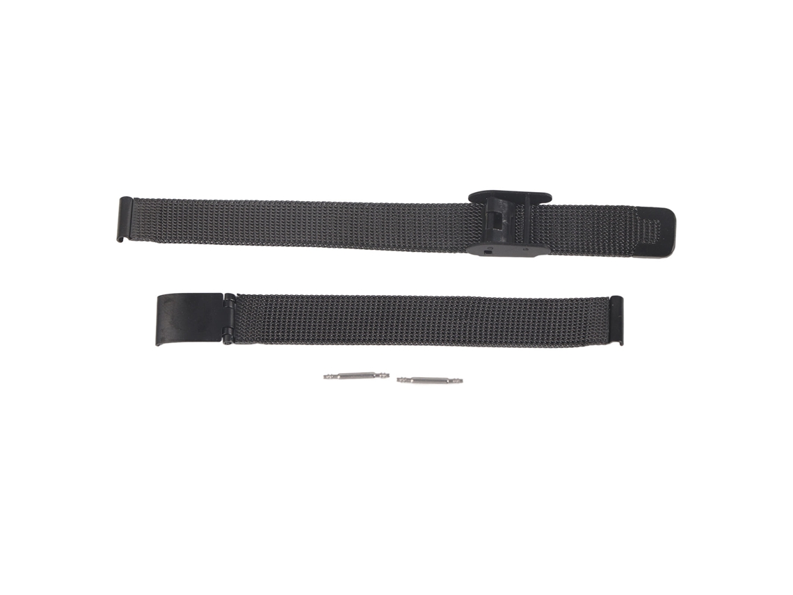 Pulseira ajustável de aço inoxidável com malha preta trançada, 0,39 polegadas, para relógios masculinos e femininos.
