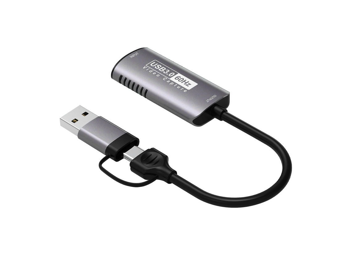 Placa De Gravação De Áudio E Vídeo 2 Em 1 Compatível Com Hdmi Tipo C/usb 3.0 Placa De Gravação De Jogos 4k A 60 Fps Slowmoose