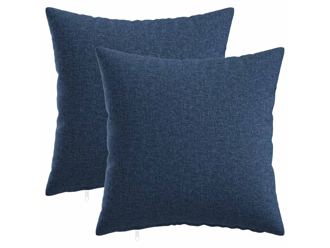 Vidaxl Almofada Com Travesseiro Heerlen 2 Unid. Azul Tecido
