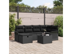 Vidaxl Conjunto De Sofá De Jardim 7 Unid. Rattan Sintético