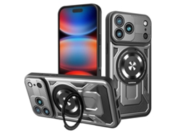 Capa Para Iphone 17 Pro Com Suporte Giratório Armor E Magsafe