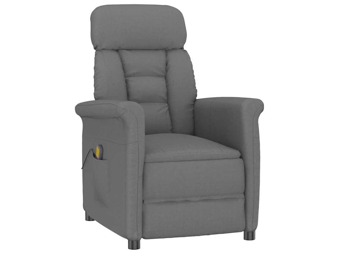 Vidaxl Cadeira De Massagem Cinza Escuro 96.5 X 70.5 X 95 Cm Microfibra