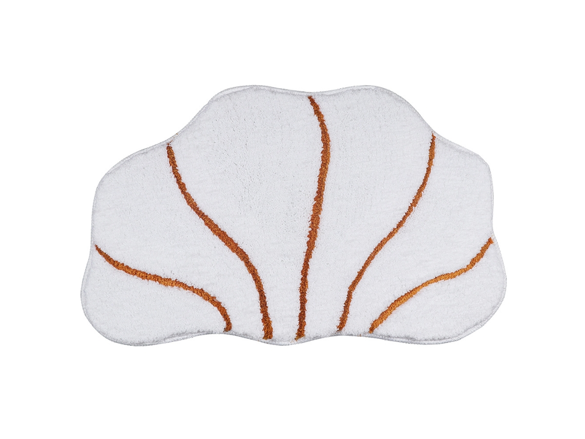 Tapete de Banho com Design de Concha Suave Absorvente Antiderrapante Lavável para Banho, Quarto e Cozinha