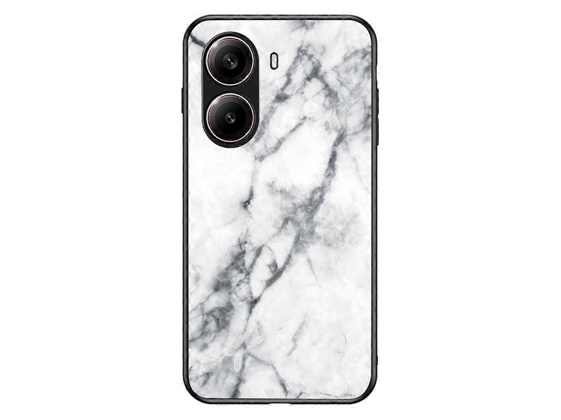 Capa Protetora Para Xiaomi Redmi Turbo 4 5g Com Padrão De Mármore, Vidro Temperado, Pc, Tpu, Mármore Branco