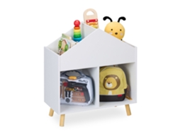 Estante Infantil Formato Casa Com 6 Compartimentos